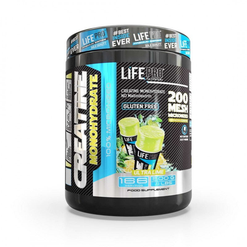 Life Pro Creatine Monohydrate 200mesh 500g Ultra lime