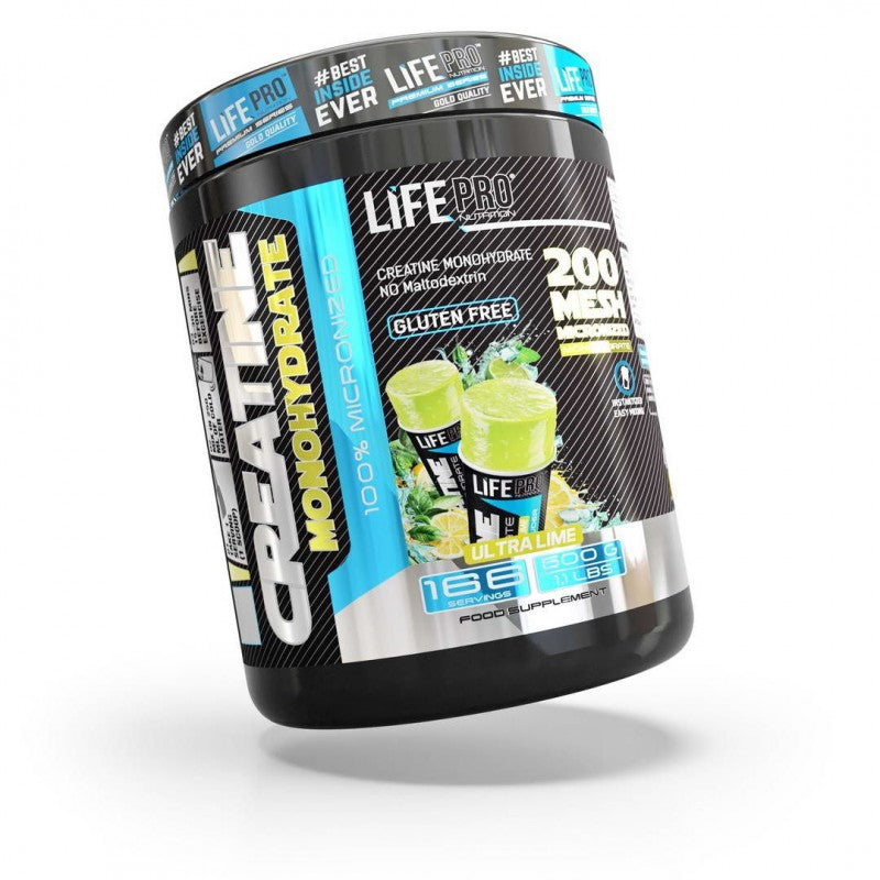 Life Pro Creatine Monohydrate 200mesh 500g Ultra lime