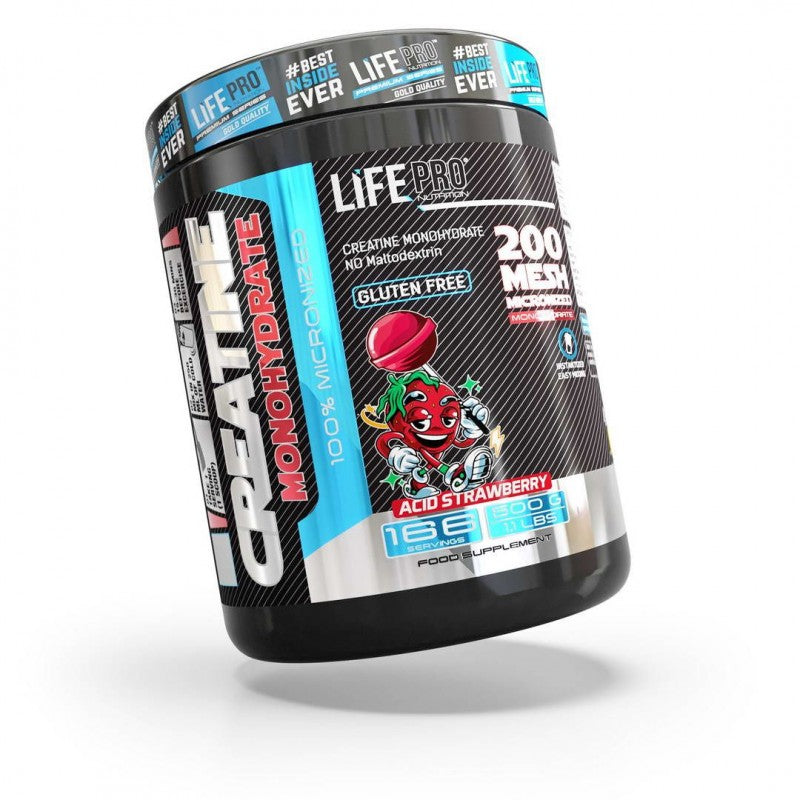Life Pro Creatine Monohydrate 200mesh 500g Acid Strawberry