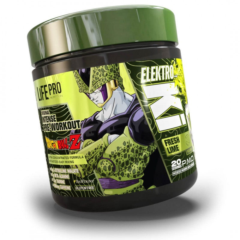 Preentreno Life Pro Elektro Cafein free Dragon Ball Z Limited Edition 400g Fresh Lime.