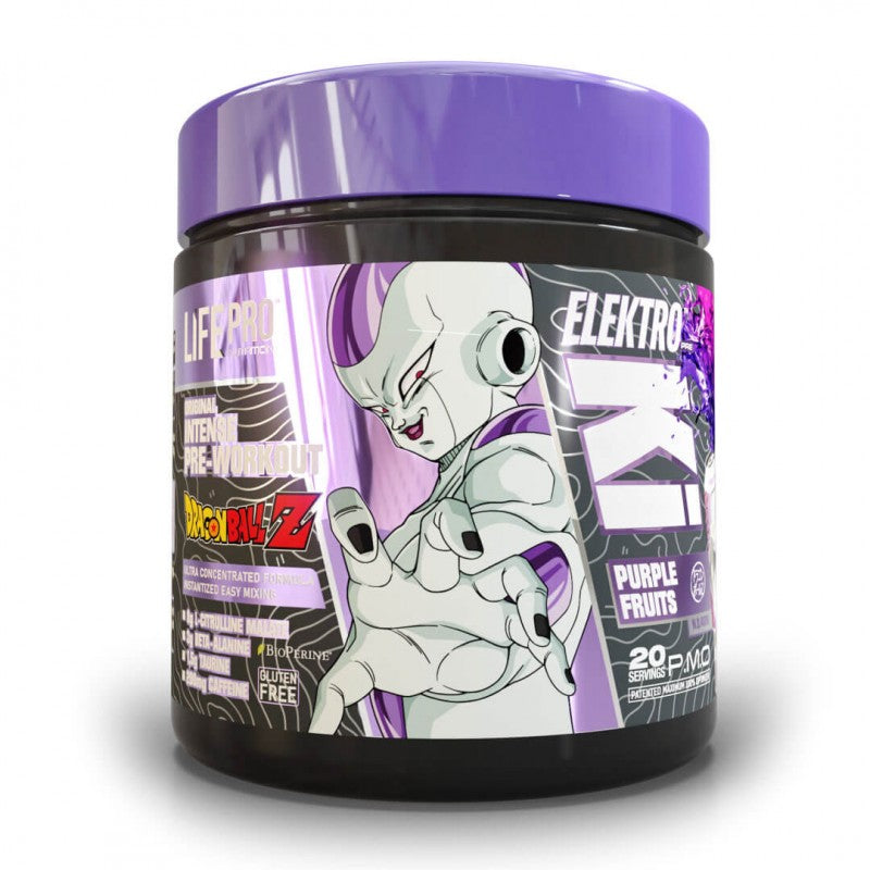 Preentreno Life Pro Elektro Cafein free Dragon Ball Z Limited Edition 400g Purple Fruits