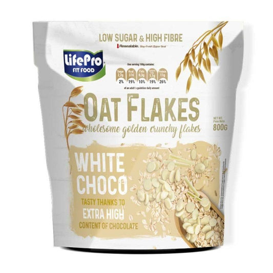 Life Pro Fit Food Copos De Avena 800g WHITE CHOCOLATE
